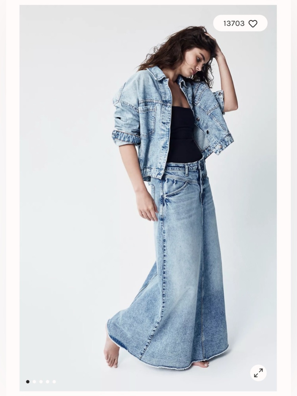 Free People We The Free Come As You Are Denim Maxi Skirt
